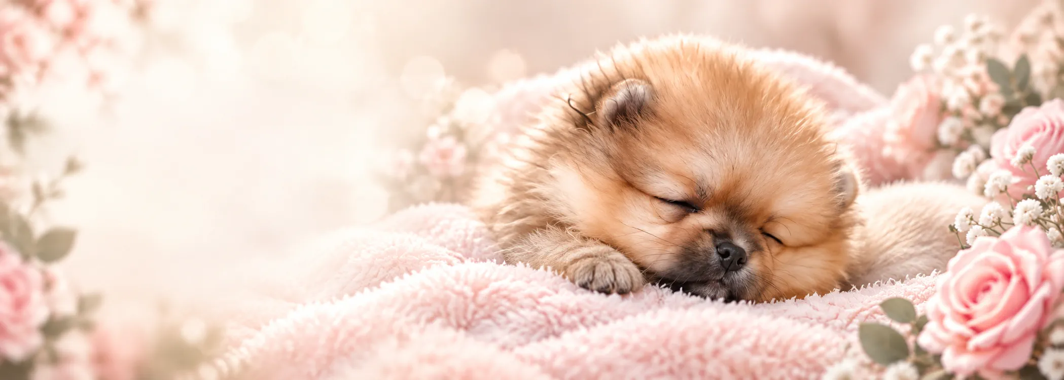 Peacefully sleeping puppy in the Magic Little Foot nursery