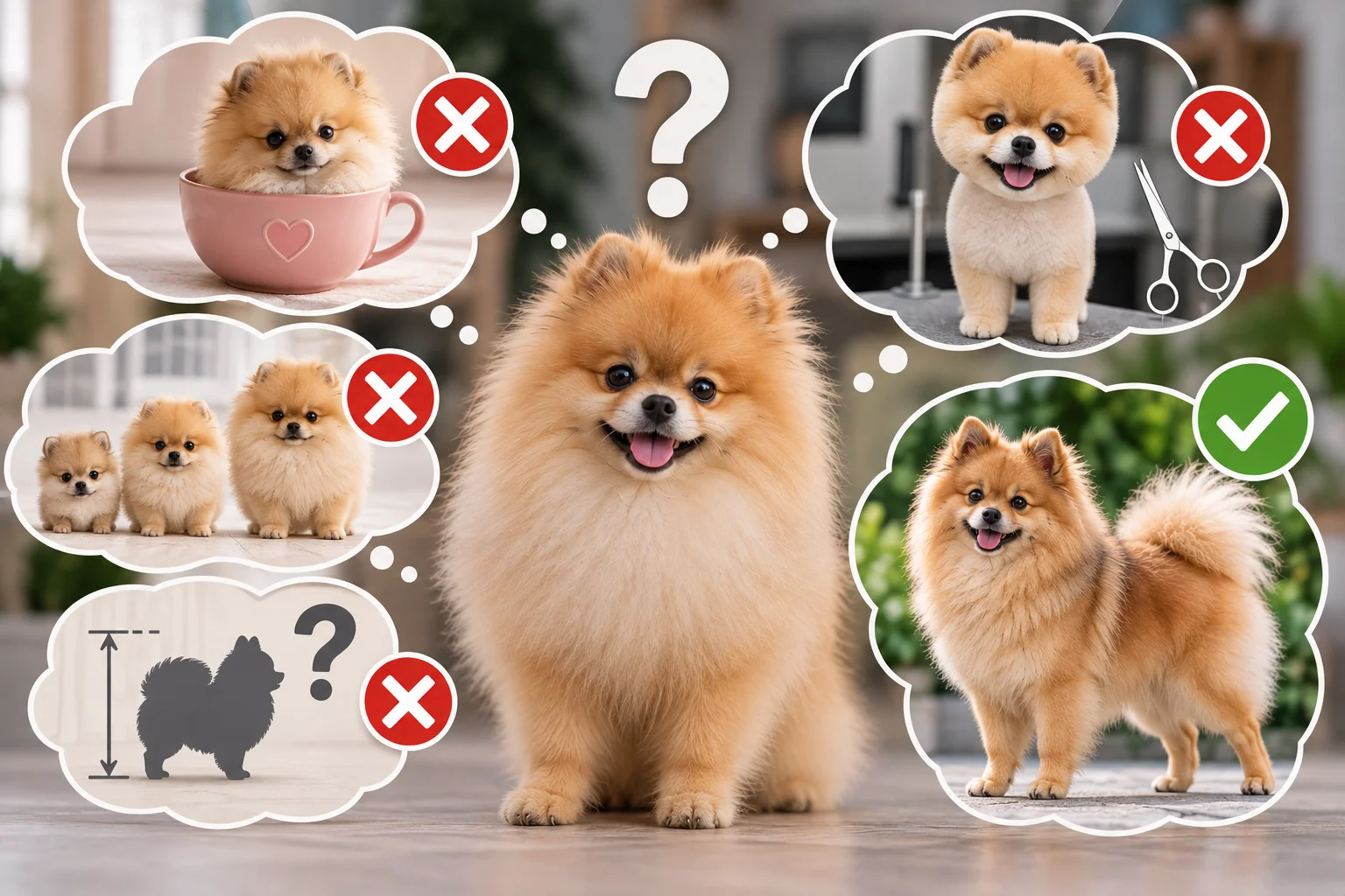 Comparaison des types et styles de toison chez le Poméranien&nbsp;: tête en peluche, double toison naturelle et entretien professionnel